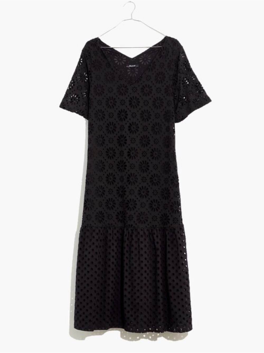 Madewell Black Eyelet Midi Dress - Women’s Small